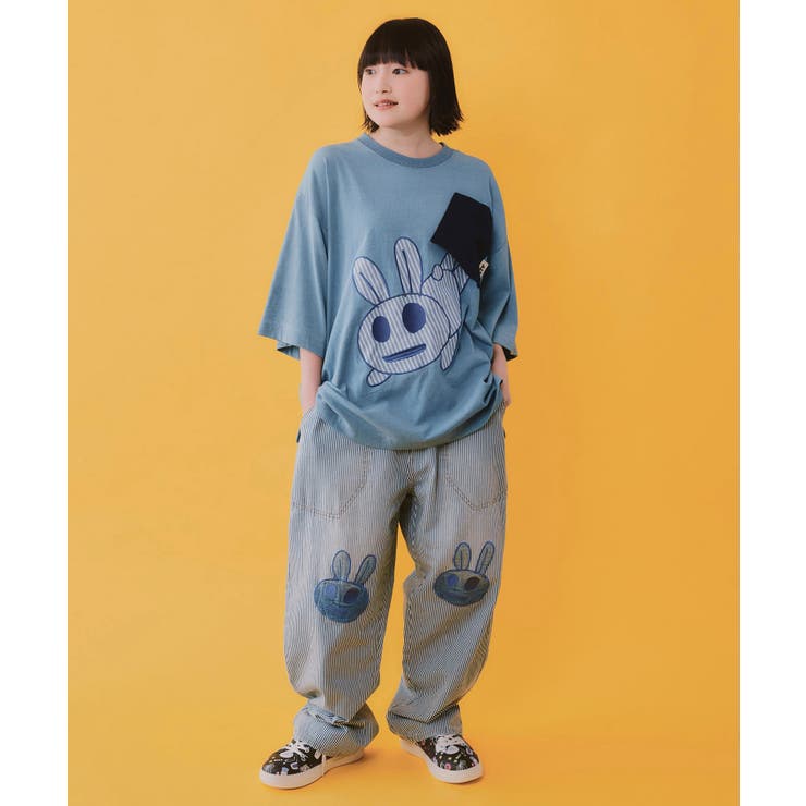 ポケットからこぼれウサギ アップリケTシャツ | ScoLar | 詳細画像1 