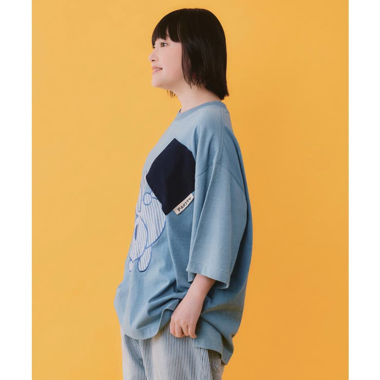 ポケットからこぼれウサギ アップリケTシャツ | ScoLar | 詳細画像3 