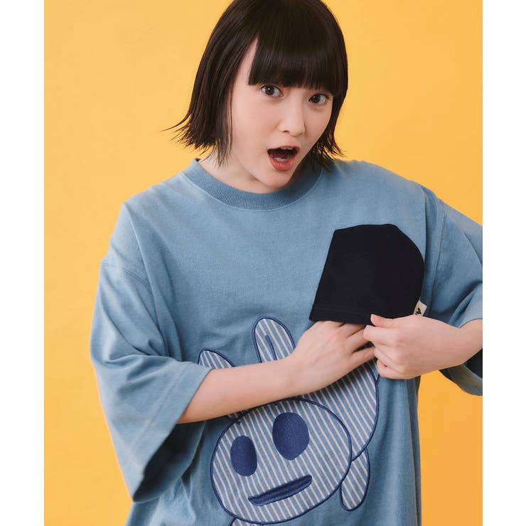 ポケットからこぼれウサギ アップリケTシャツ | ScoLar | 詳細画像6 