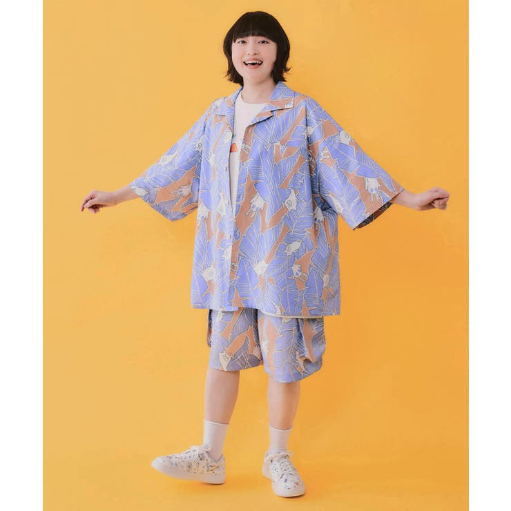 Parityキャラ トロピカルリーフ柄シャツ | ScoLar | 詳細画像7 