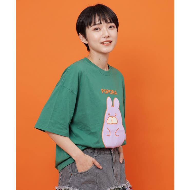 ポンポン ポポラ柄Tシャツ | ScoLar | 詳細画像6 