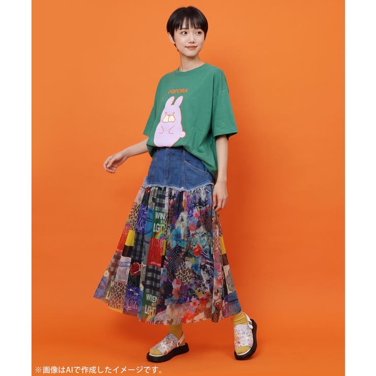 ポンポン ポポラ柄Tシャツ | ScoLar | 詳細画像7 