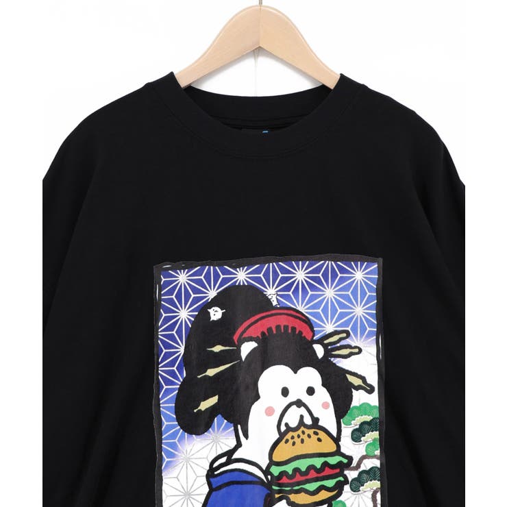 はんなりクマバーガー柄Tシャツ | ScoLar | 詳細画像14 