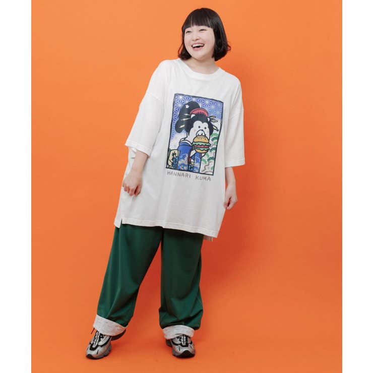 はんなりクマバーガー柄Tシャツ | ScoLar | 詳細画像1 