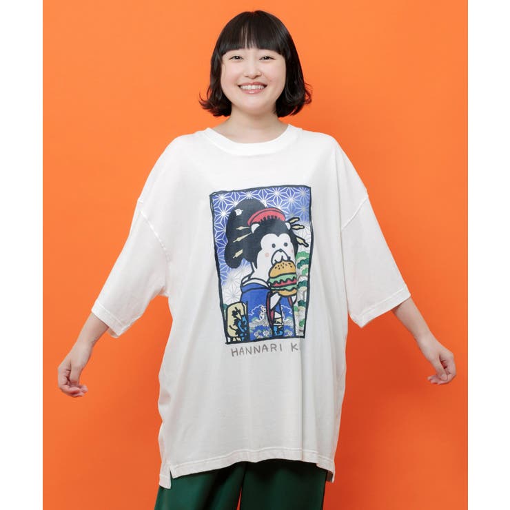 はんなりクマバーガー柄Tシャツ | ScoLar | 詳細画像2 
