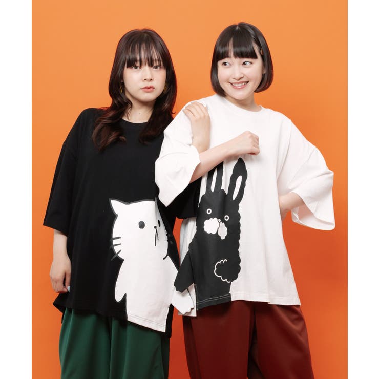 おててつなぎ ネコorラビルTシャツ | ScoLar | 詳細画像1 