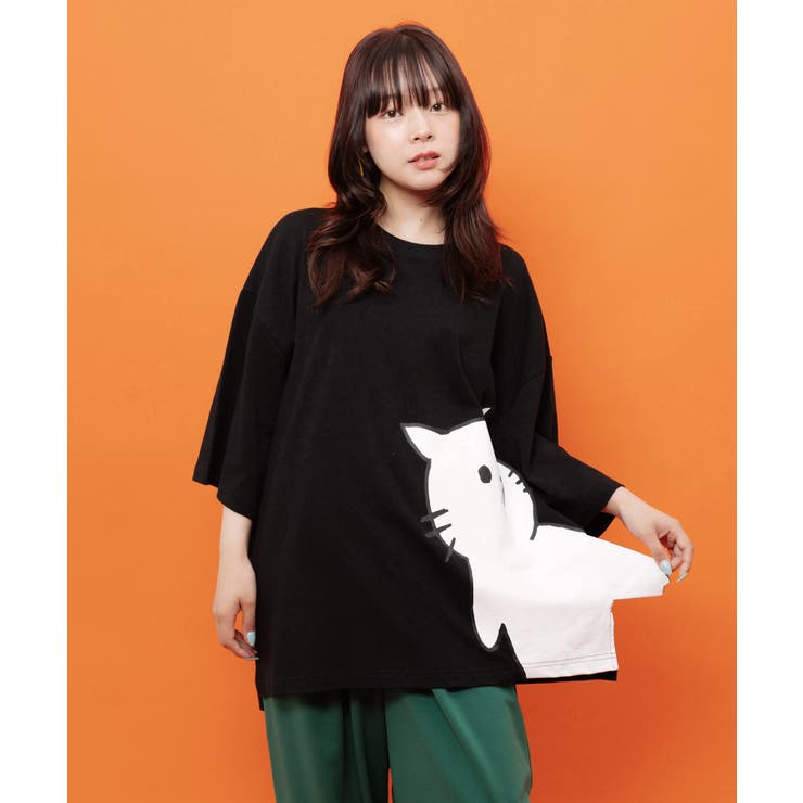ブラック | おててつなぎ ネコorラビルTシャツ | ScoLar