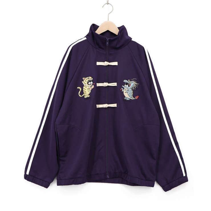 パープル | トラビル&ドラビル チャイナ風刺繍ブルゾン | ScoLar