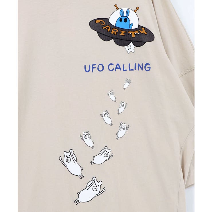 UFO離脱クマ柄Tシャツ | ScoLar | 詳細画像9 