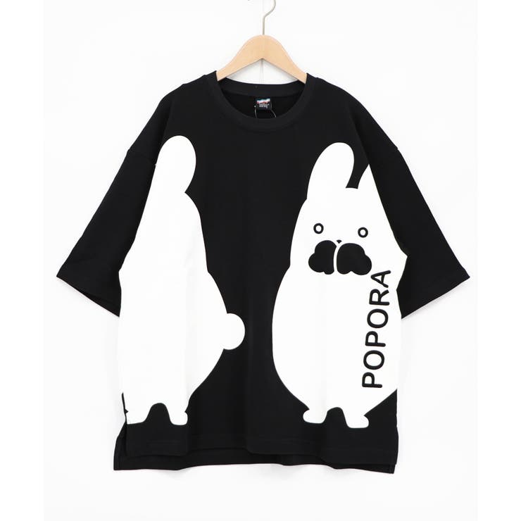 ブラック | エンドレスポポラ柄Tシャツ | ScoLar