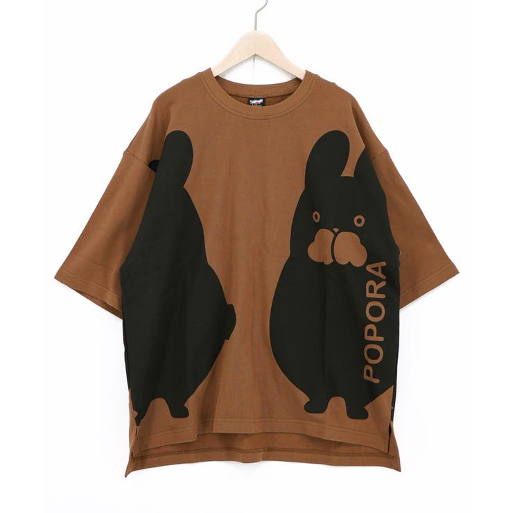 ブラウン | エンドレスポポラ柄Tシャツ | ScoLar