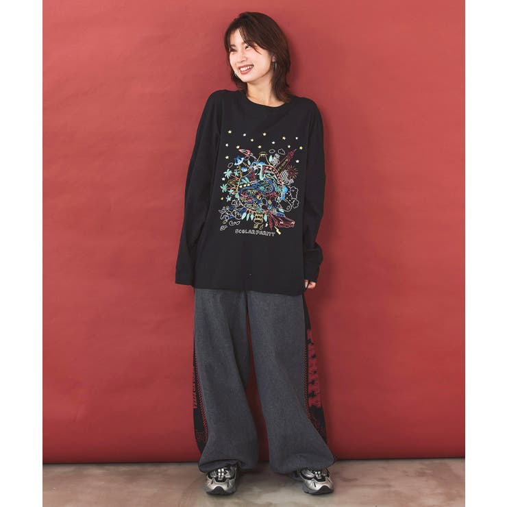 Parityキャラ 惑星ラメプリントTシャツ | ScoLar | 詳細画像1 