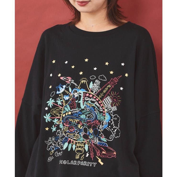 Parityキャラ 惑星ラメプリントTシャツ | ScoLar | 詳細画像5 