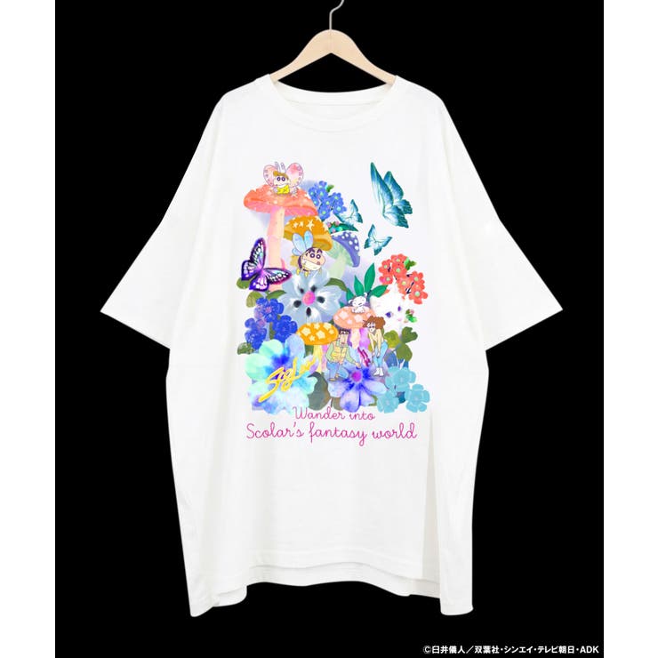 オフホワイト | クレヨンしんちゃん×ScoLar メルヘン花柄チュニック | ScoLar