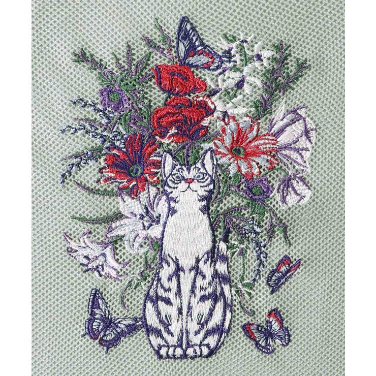 【SALE 30%OFF】 is ScoLar イズスカラー ネコ 花 刺繍 メッシュ 重ね プルオーバー 春 夏 レディース 長袖 ロンT おしゃれ カットソー カジュアル ネコ花刺繍メッシュ重ねプルオーバー[品番：SRSW0000086