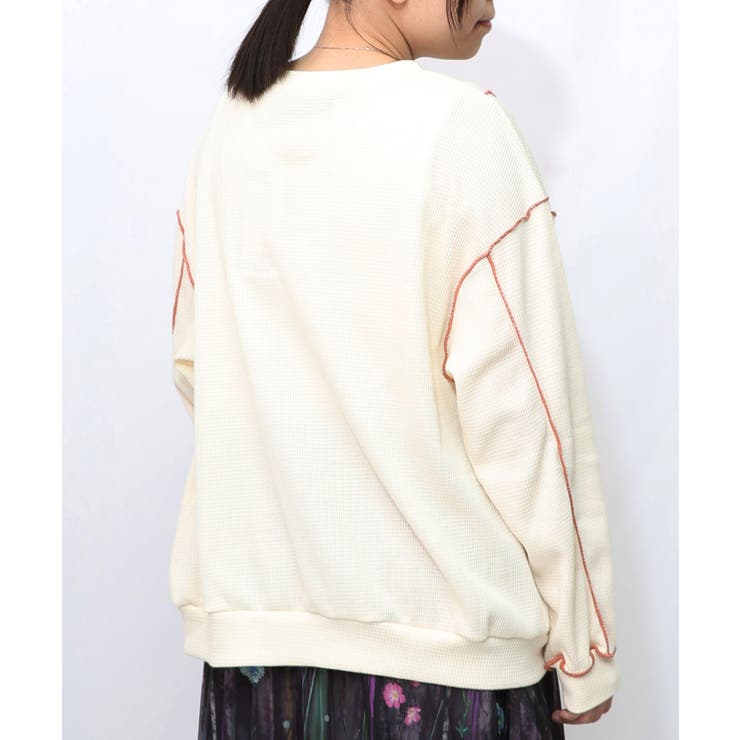 バイカラーメロウ ワッフルカーディガン | ScoLar | 詳細画像2 