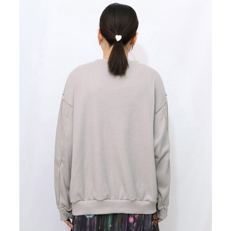 バイカラーメロウ ワッフルカーディガン | ScoLar | 詳細画像5 