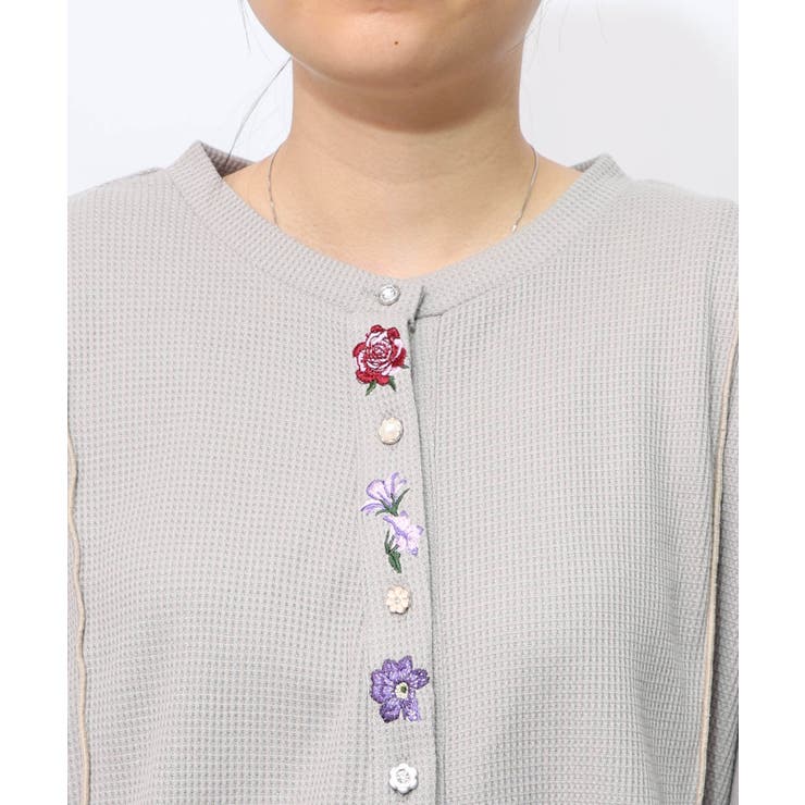 バイカラーメロウ ワッフルカーディガン | ScoLar | 詳細画像7 