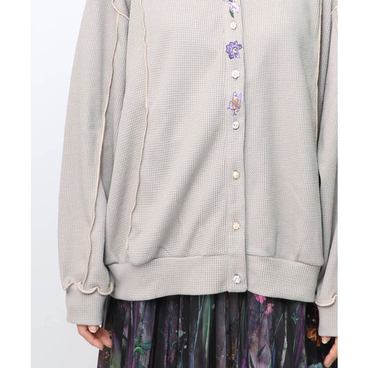 バイカラーメロウ ワッフルカーディガン | ScoLar | 詳細画像9 