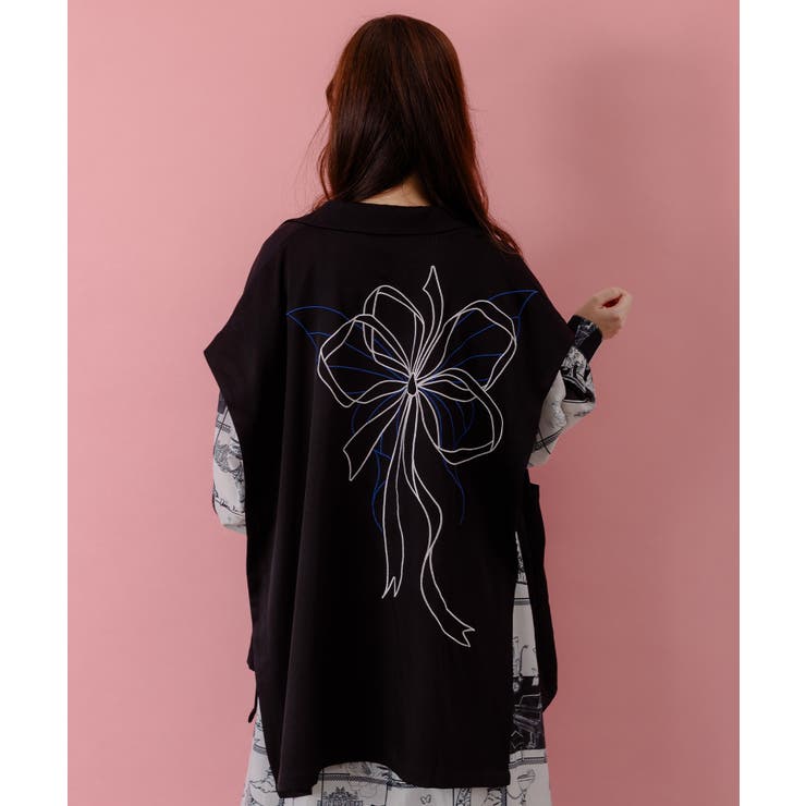 リボン刺繍テーラードジレ | ScoLar | 詳細画像4 