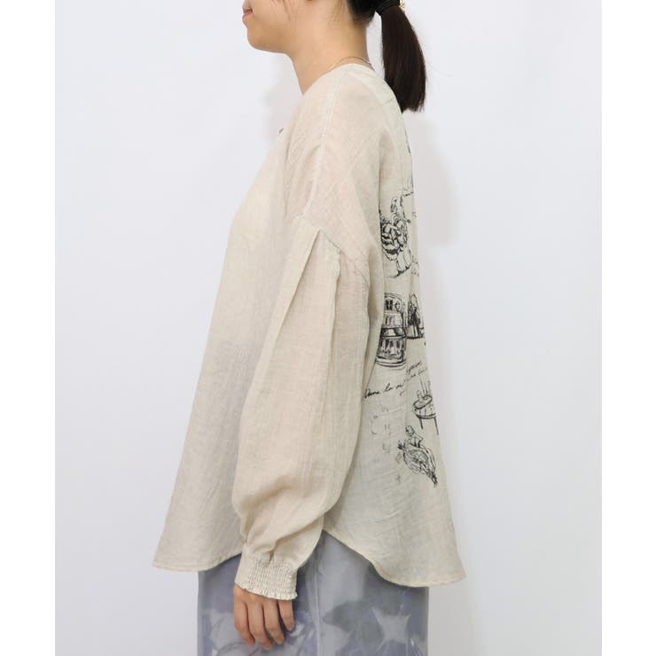 パリ柄ガーゼ 2WAYシャツプルオーバー | ScoLar | 詳細画像11 