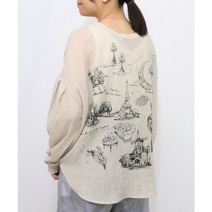 パリ柄ガーゼ 2WAYシャツプルオーバー | ScoLar | 詳細画像12 