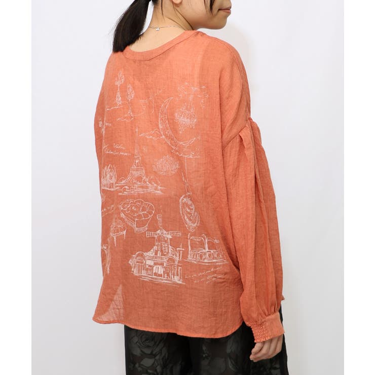 パリ柄ガーゼ 2WAYシャツプルオーバー | ScoLar | 詳細画像17 