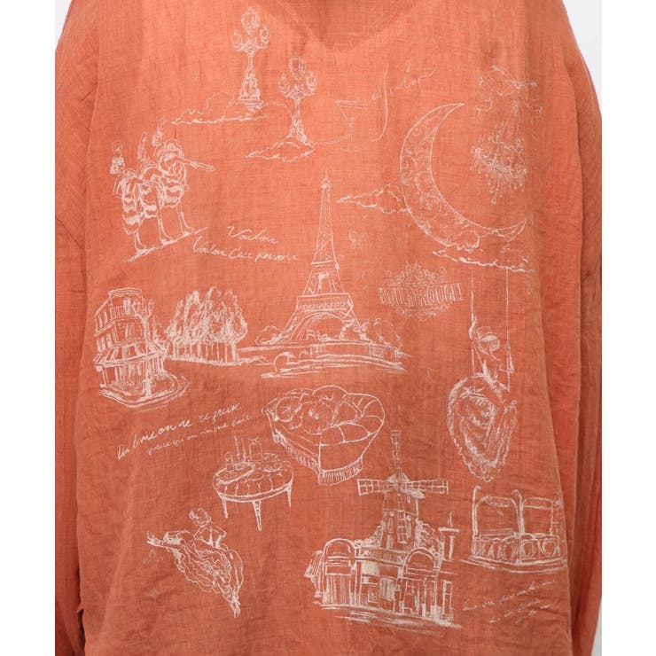 パリ柄ガーゼ 2WAYシャツプルオーバー | ScoLar | 詳細画像18 