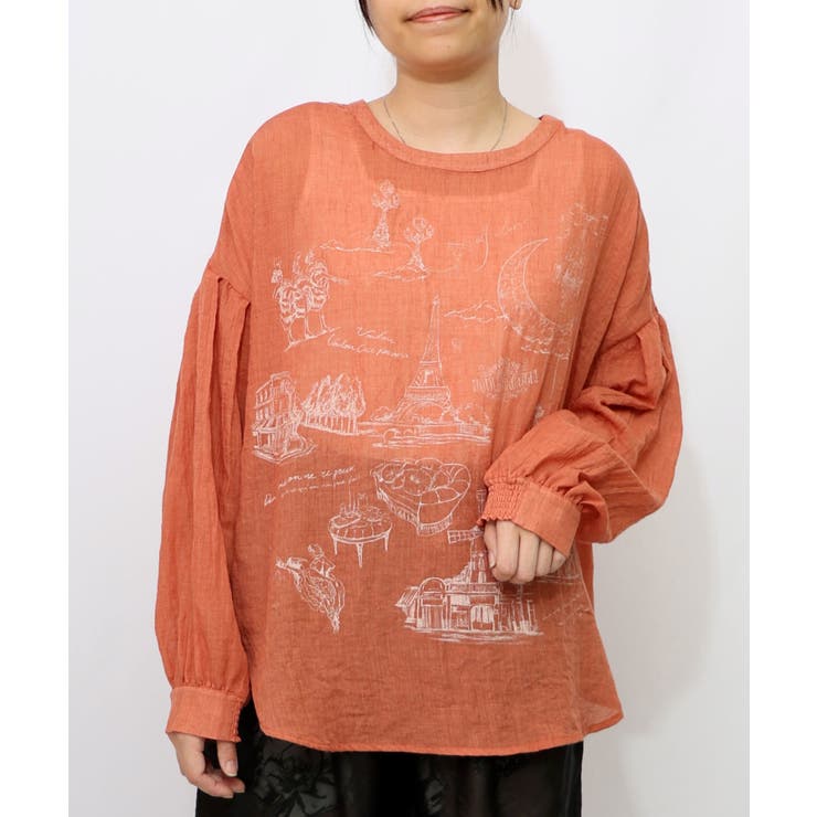 パリ柄ガーゼ 2WAYシャツプルオーバー | ScoLar | 詳細画像24 