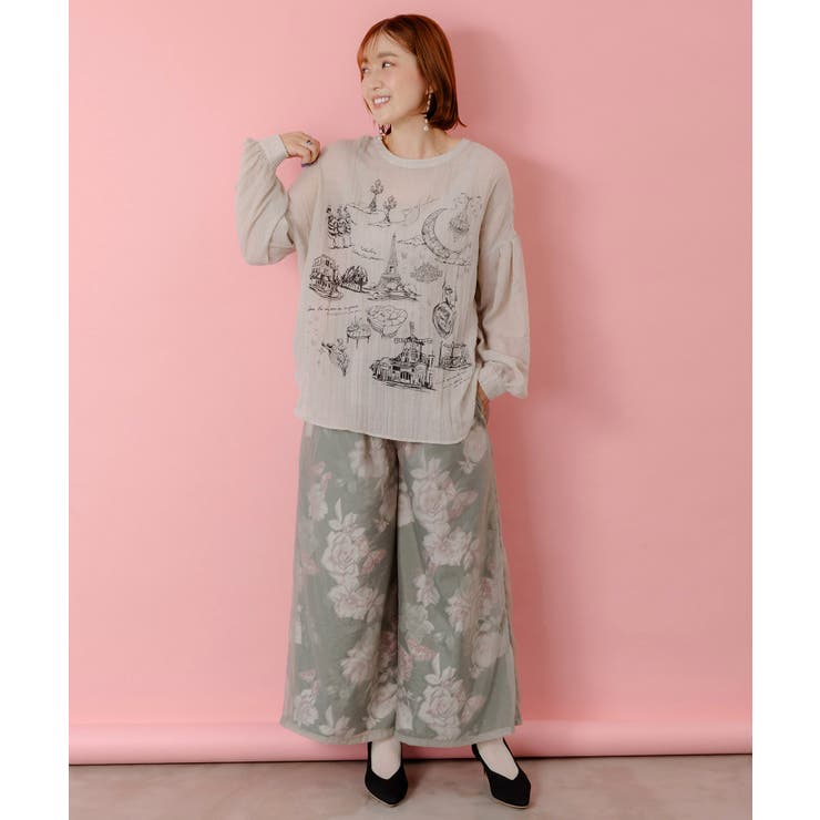 パリ柄ガーゼ 2WAYシャツプルオーバー | ScoLar | 詳細画像6 