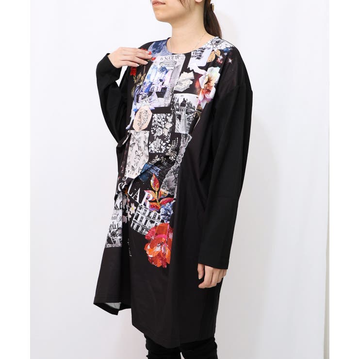 花蝶コラージュ柄ワンピース | ScoLar | 詳細画像10 