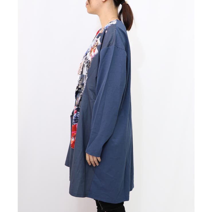 花蝶コラージュ柄ワンピース | ScoLar | 詳細画像13 