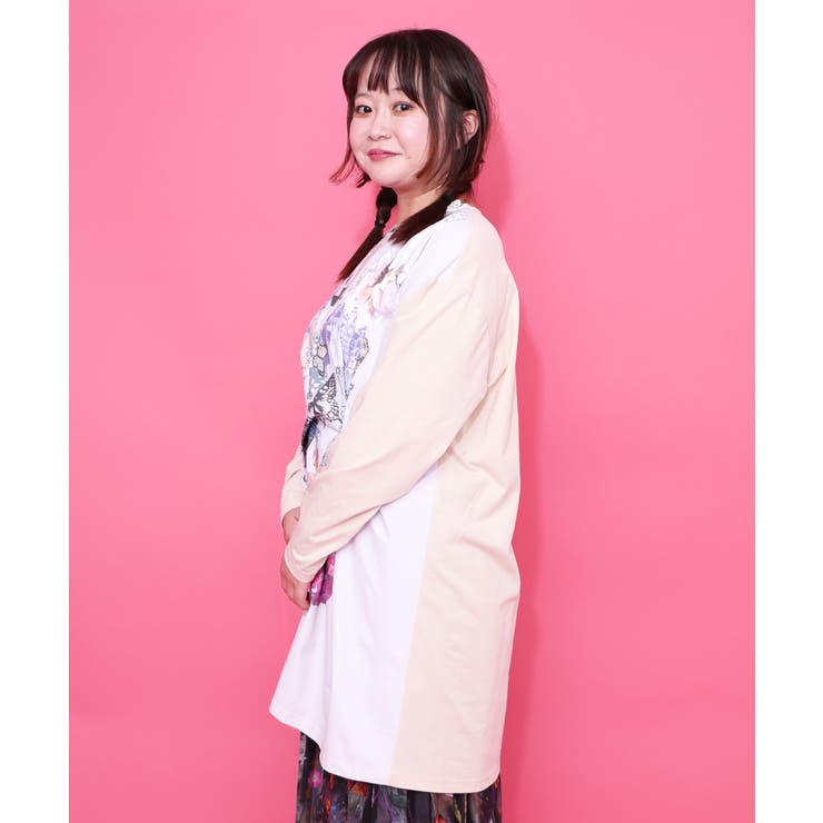 花蝶コラージュ柄ワンピース | ScoLar | 詳細画像3 