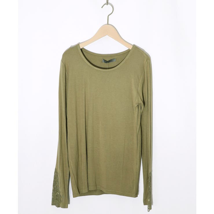 カーキ | バイオリンとピアノレース切替ロンT | ScoLar