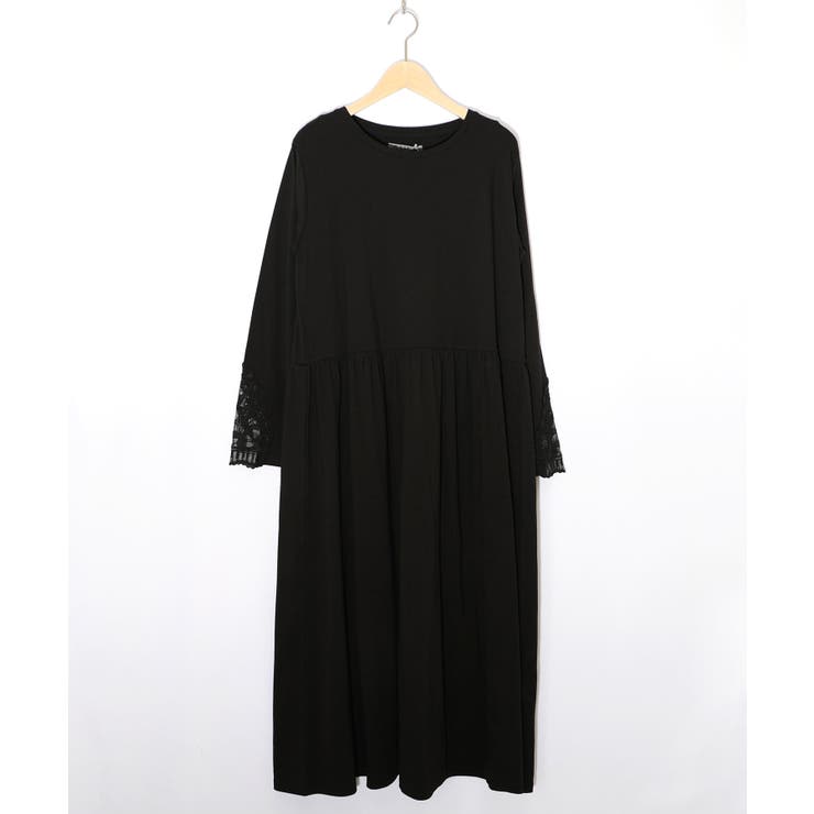 ブラック | バイオリンとピアノレース切替ワンピース | ScoLar