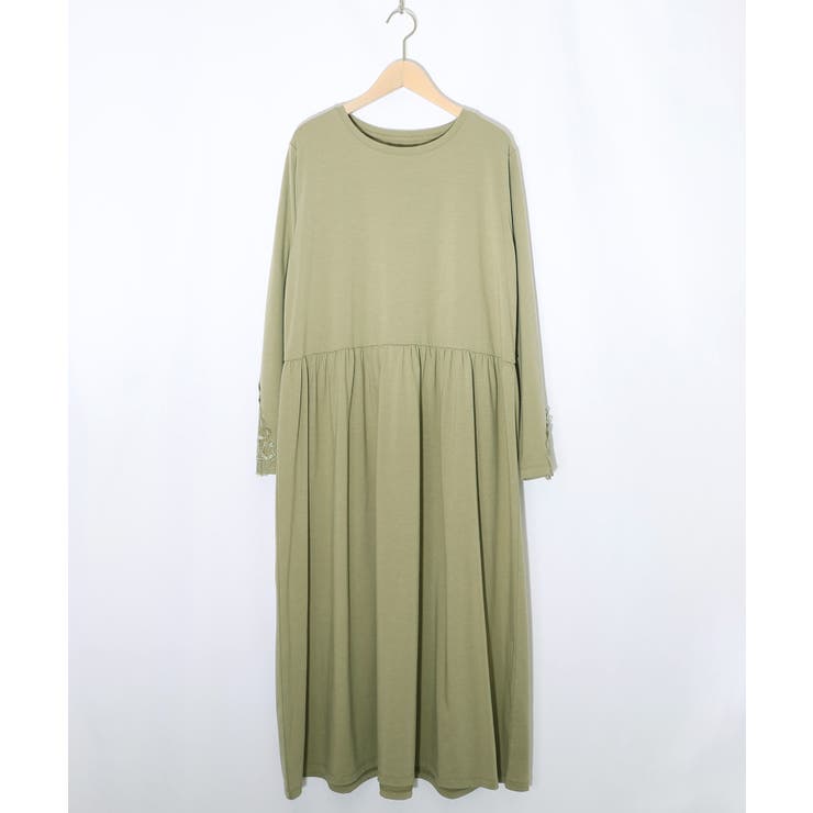 ベージュ | バイオリンとピアノレース切替ワンピース | ScoLar