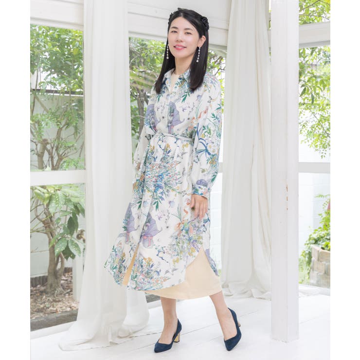 星座と花束柄シャツワンピース | ScoLar | 詳細画像9 