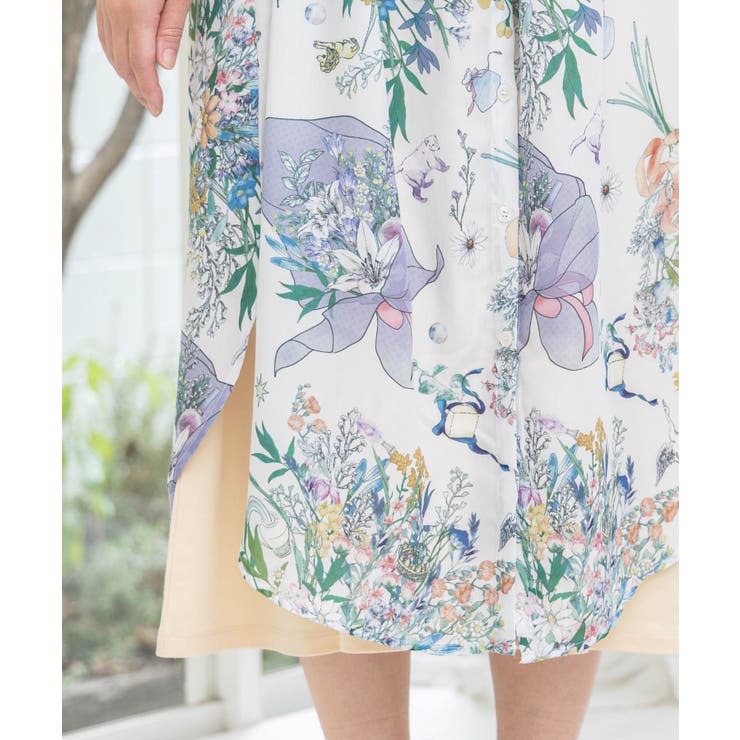 星座と花束柄シャツワンピース | ScoLar | 詳細画像10 