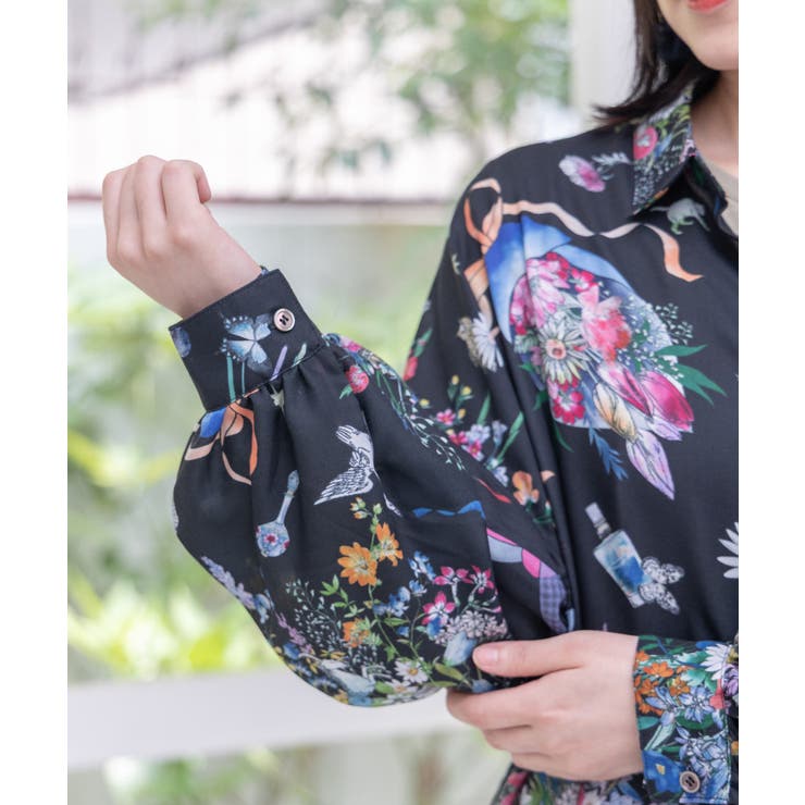 星座と花束柄シャツワンピース | ScoLar | 詳細画像15 