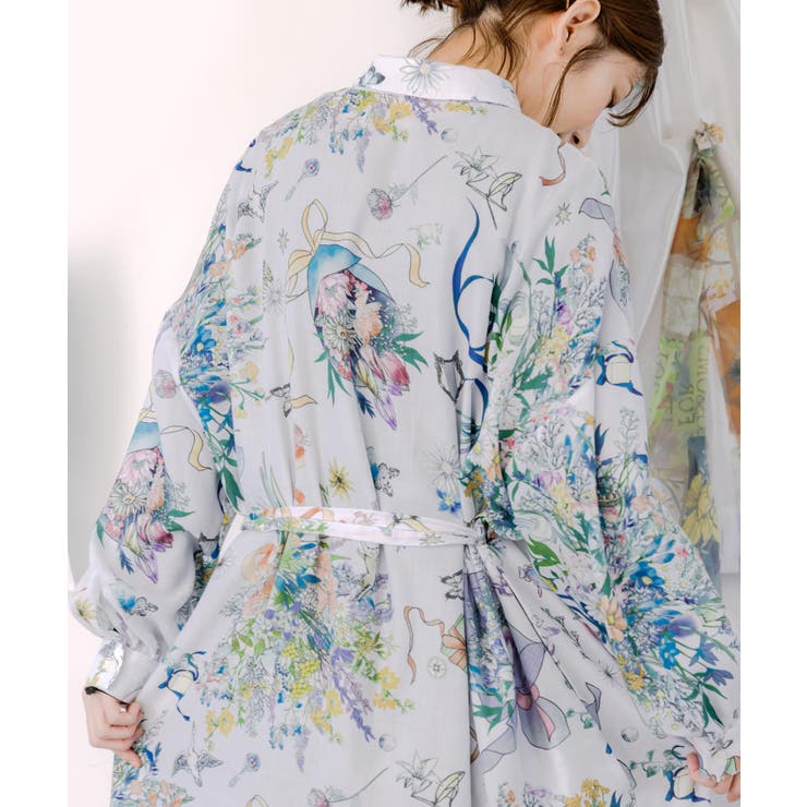 星座と花束柄シャツワンピース | ScoLar | 詳細画像4 