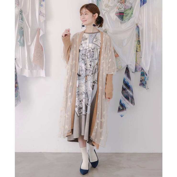 蝶々チュール×ラメ入りニットカーディガン | ScoLar | 詳細画像2 