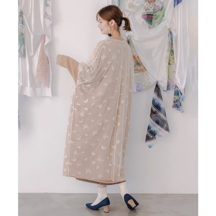 蝶々チュール×ラメ入りニットカーディガン | ScoLar | 詳細画像3 