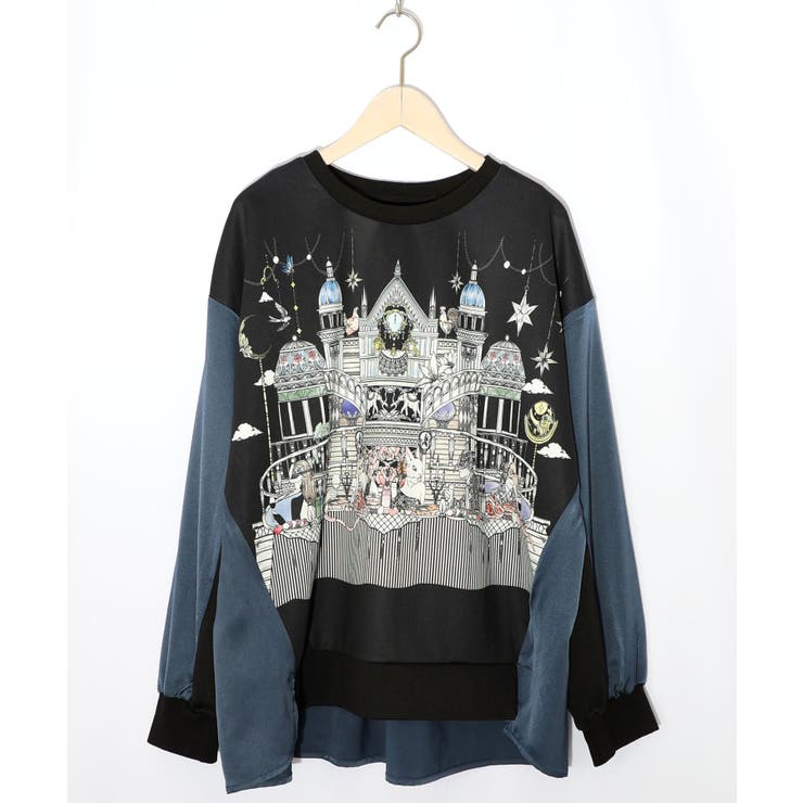 ブラック | クラシカル動物配色プルオーバー | ScoLar