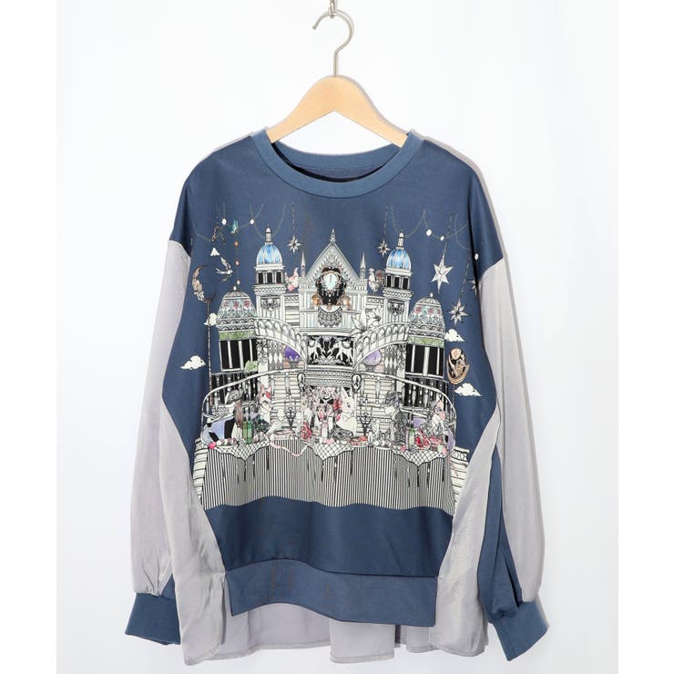 ネイビー | クラシカル動物配色プルオーバー | ScoLar