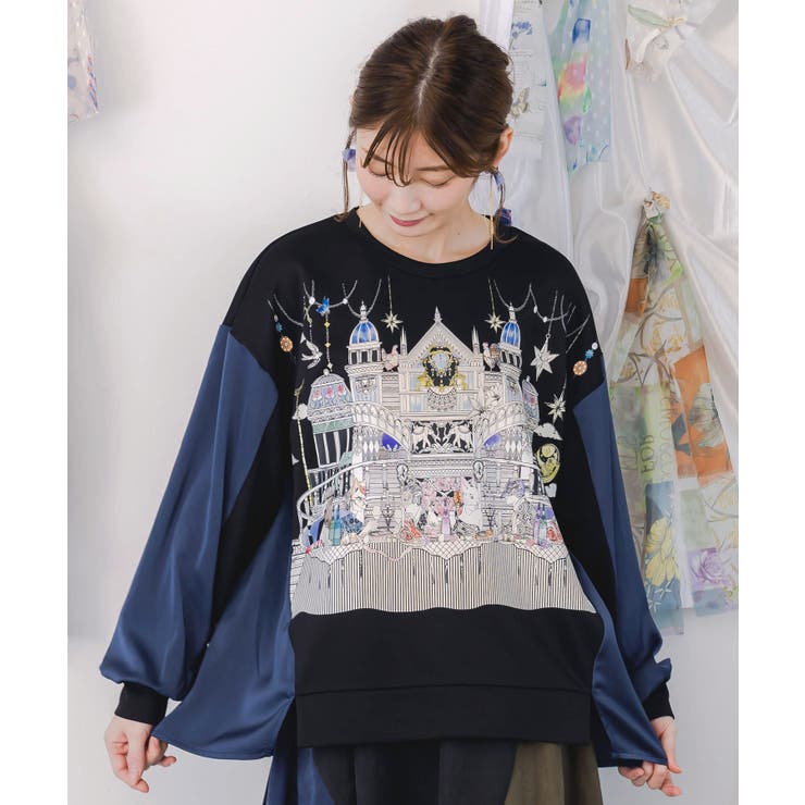 クラシカル動物配色プルオーバー | ScoLar | 詳細画像3 