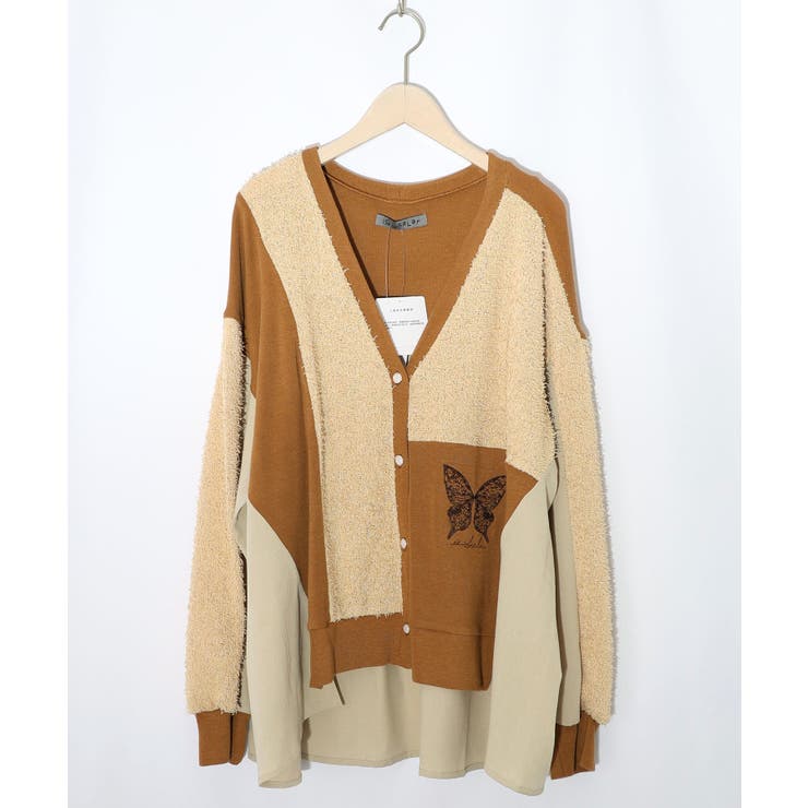 蝶々の異素材切替カーディガン | ScoLar | 詳細画像12 