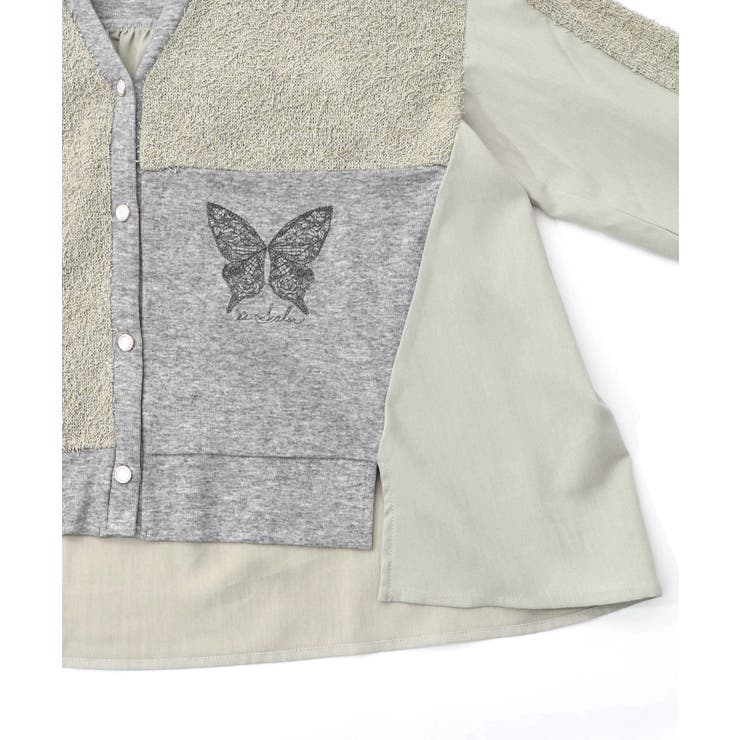 蝶々の異素材切替カーディガン | ScoLar | 詳細画像17 