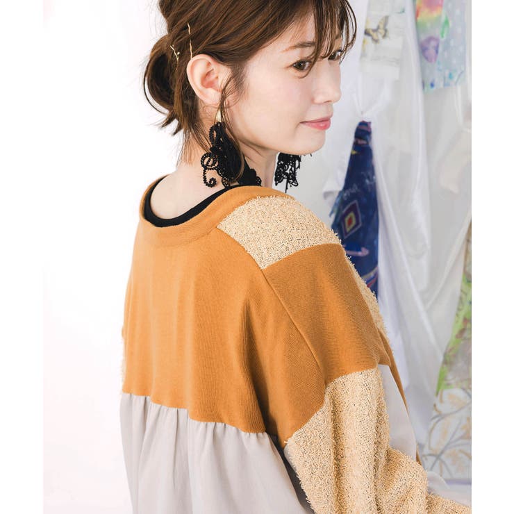 蝶々の異素材切替カーディガン | ScoLar | 詳細画像5 