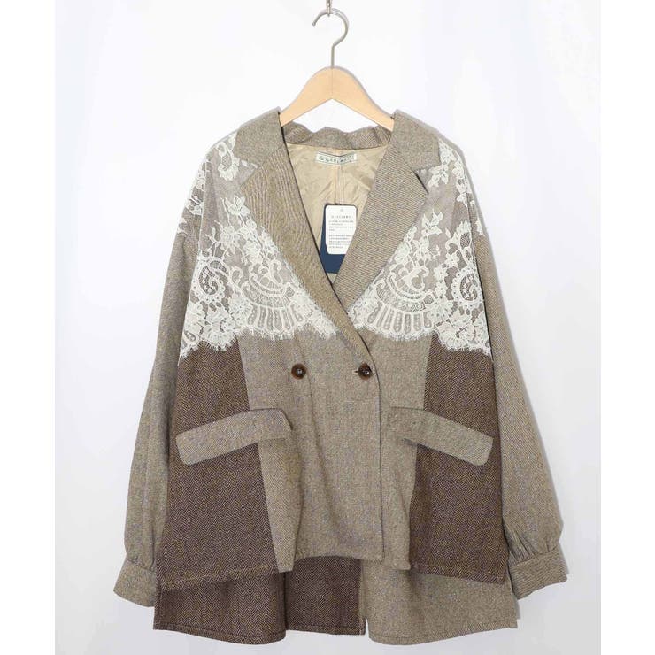 レースと蝶々の異素材切替ジャケット[品番：SRSW0000259]｜ScoLar