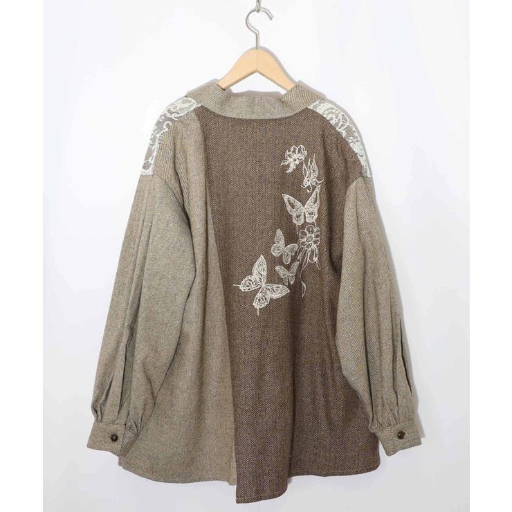 レースと蝶々の異素材切替ジャケット[品番：SRSW0000259]｜ScoLar